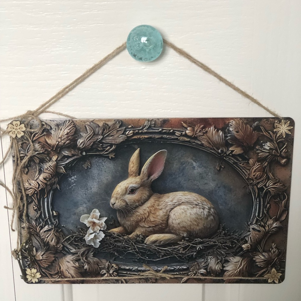 🐰Embellished tin sign🐰